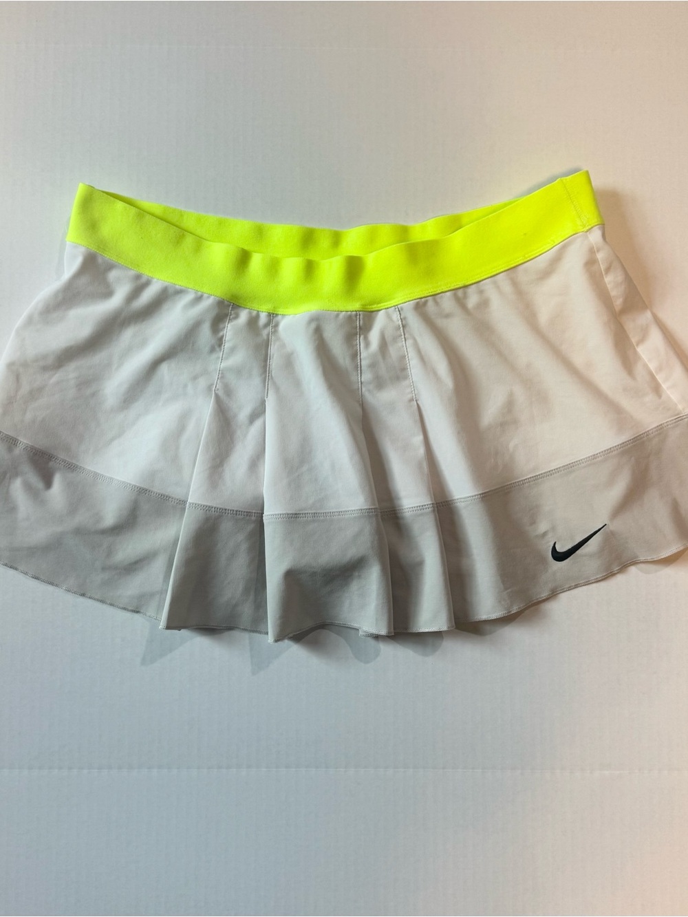 Nike White Circle Skirt with Neon Yellow Waistband